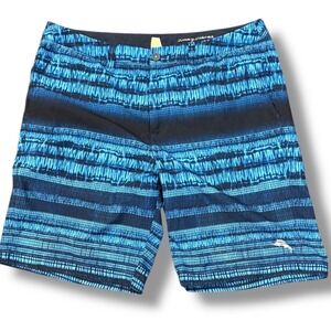 Tommy Bahama Swim Trunks unlined Blue  Swim Board hybrid Shorts Casual Size 34